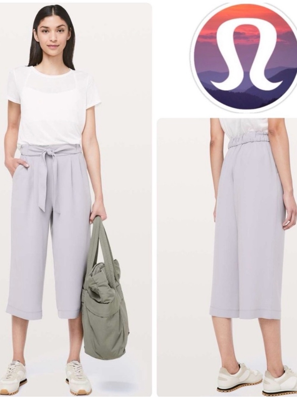 lululemon athletica Noir Crop Women’s Tie-Waist Pants — Light Lavender